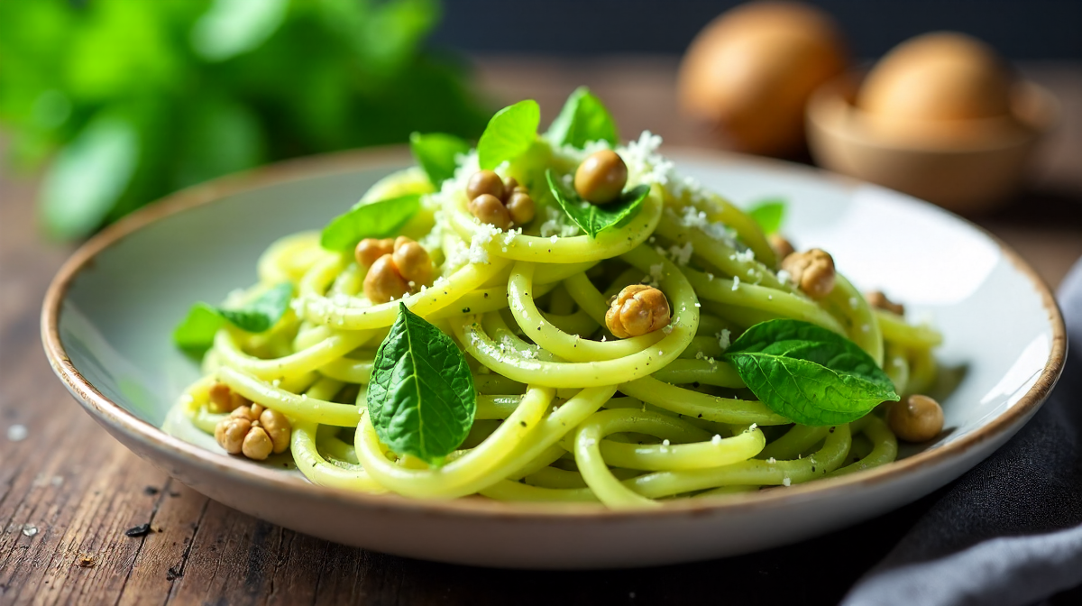 Gesunde Ernährung: Rosenkohl-Pasta, Walnuss-Pesto und Nährstoffbalance