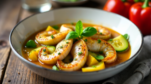 Gesunde Ernährung: Kabeljau-Pfanne mit Zucchini und Paprika für 4 Personen