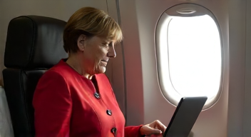 Politische Aspekte von Gesundheit im Flugzeug von Angela Merkel (9/10)
